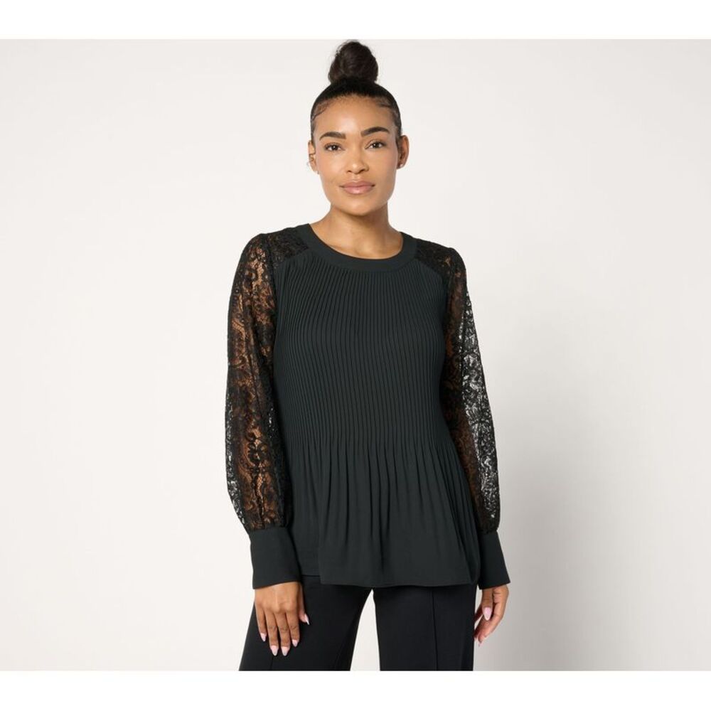 BEAUTIFUL by Lawrence Zarian Women's Top Sz XS Lace Detailed Black